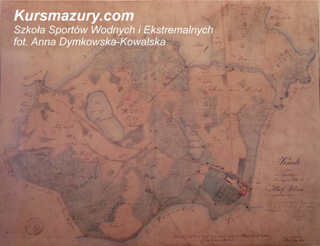 Giżycko wielkie jeziora mazurskie kursmazury mapa Niegocin historia jezior 1843 Kisajno rejsy szkoleniowe rekreacyjne żeglarskie